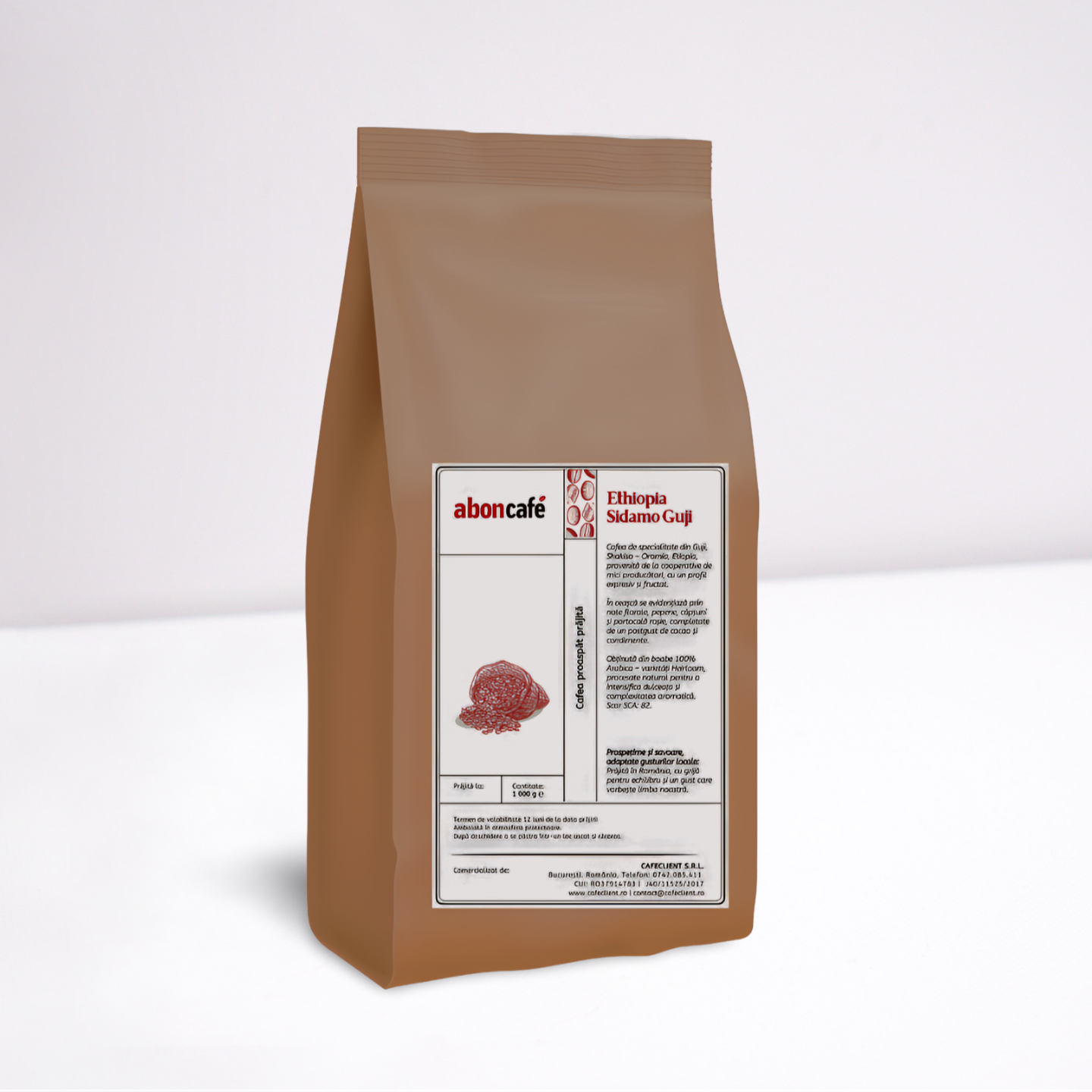 Aboncafe Ethiopia Sidamo Guji cafea boabe 1 Kg